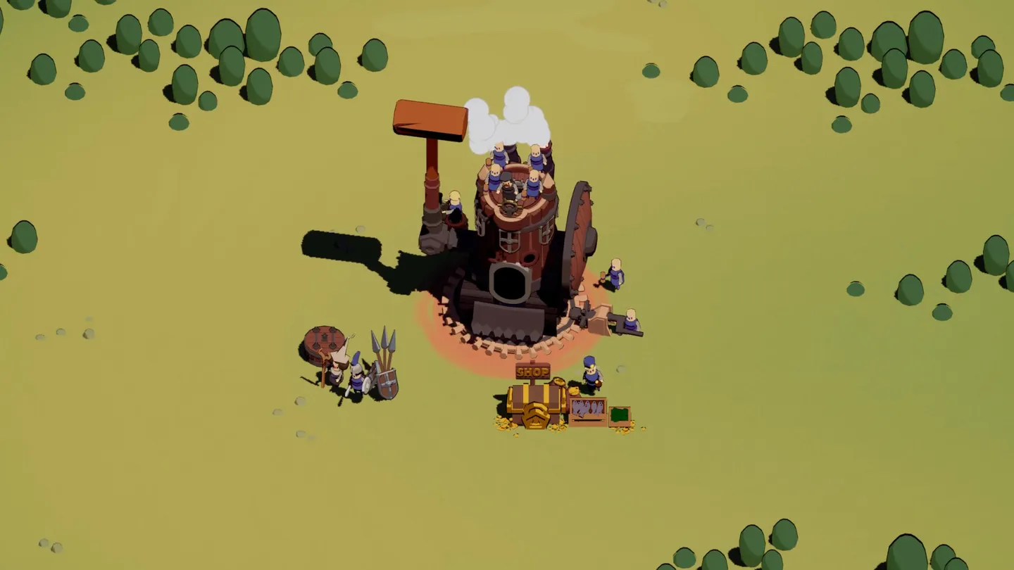Wanderburg castle with visible crew and mounted modules around the chassis
