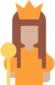 Empress with a crown and golden staff