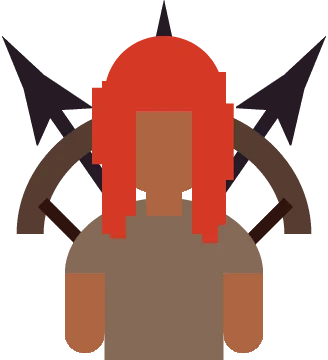 Huntress with red hair and a bow
